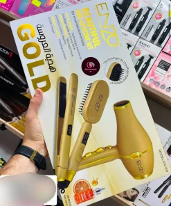 ENZO Pack Gold EN-300 Lisseur + Brosse + Sèche-Cheveux Coffret