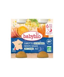 Babybio Petits pots Carotte Patate douce et Blé Bio (dès 6 mois) – 2x200g