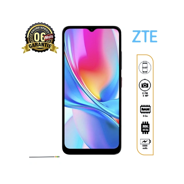 ZTE Blade A35e 64/6Go – Dual SIM – 6.6″ – 5000mAh – 06mois